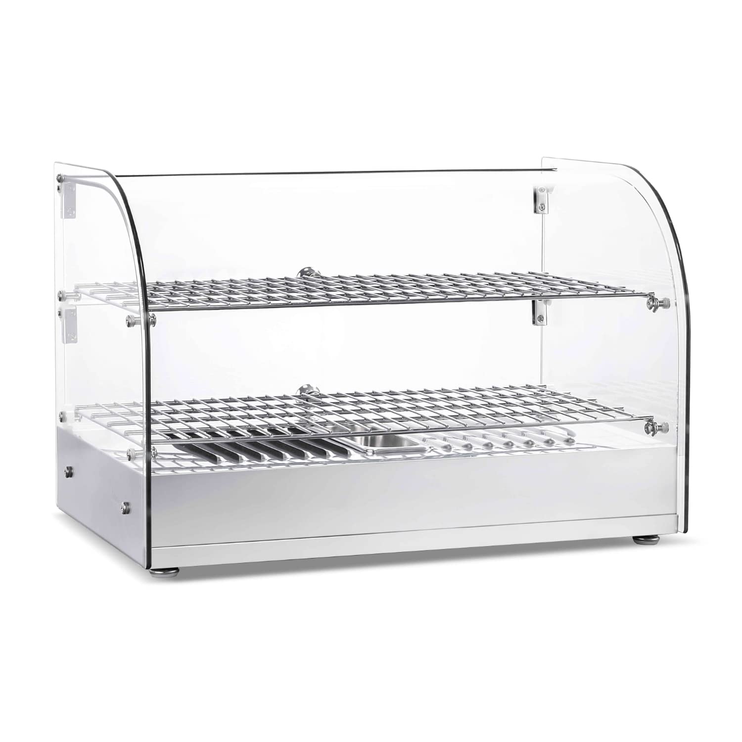 Ristoattrezzature Espositore Caldo da Banco - Vetri curvi - 2 porte - 55,4x37,6x37,6h cm - Capacità 45 litri - Temperatura da +30 a +90°C