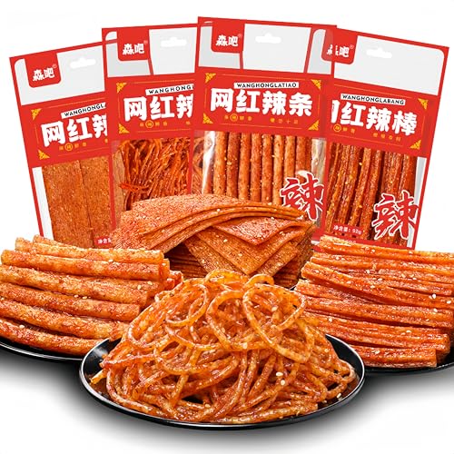 Spicy Strip Small Gluten Latiao - Chinese Special Classic Handmade Gluten Latiao Snack Food...