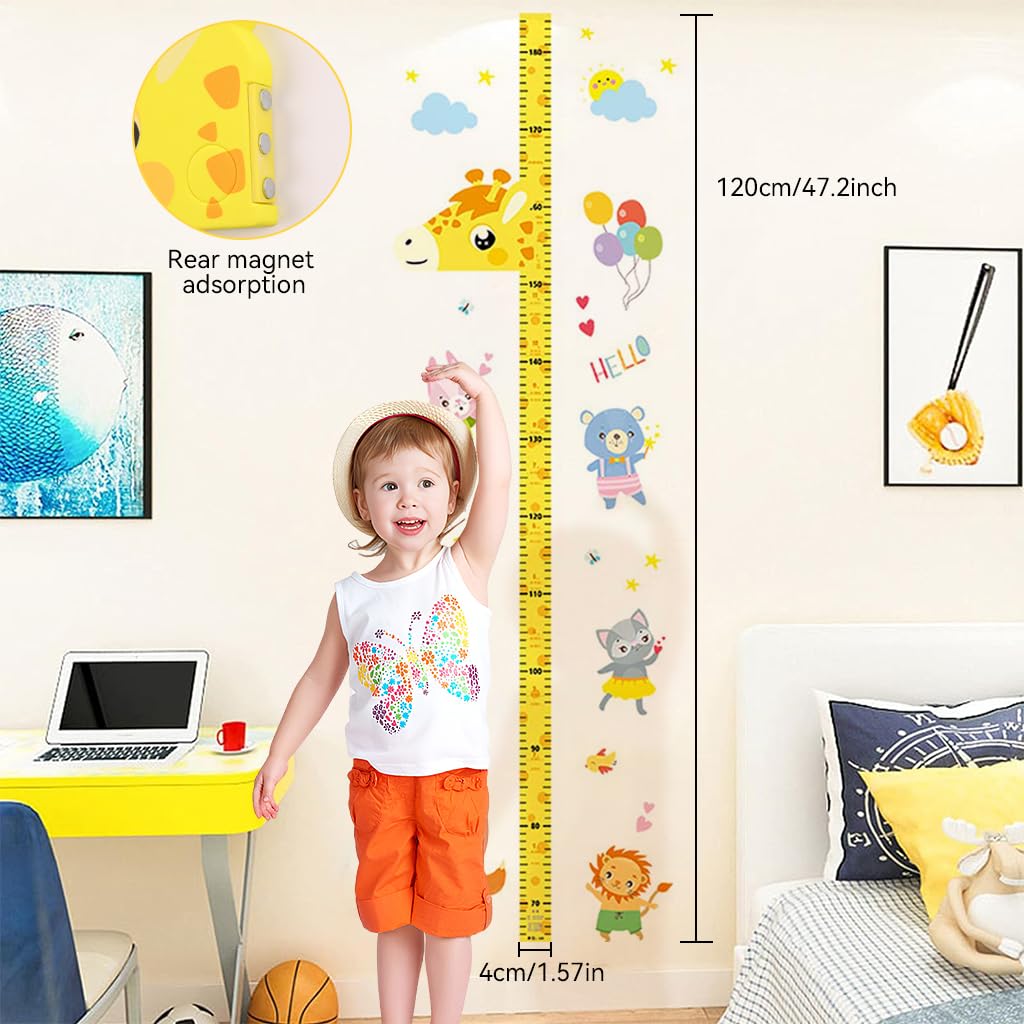 PATPAT® Height Growth Chart for Kids Room 70-180cm Height Ruler with Magnetic Cartoon Giraffe Marker Height Growth Chart Kids Room Decor - Image 3 thumbnail