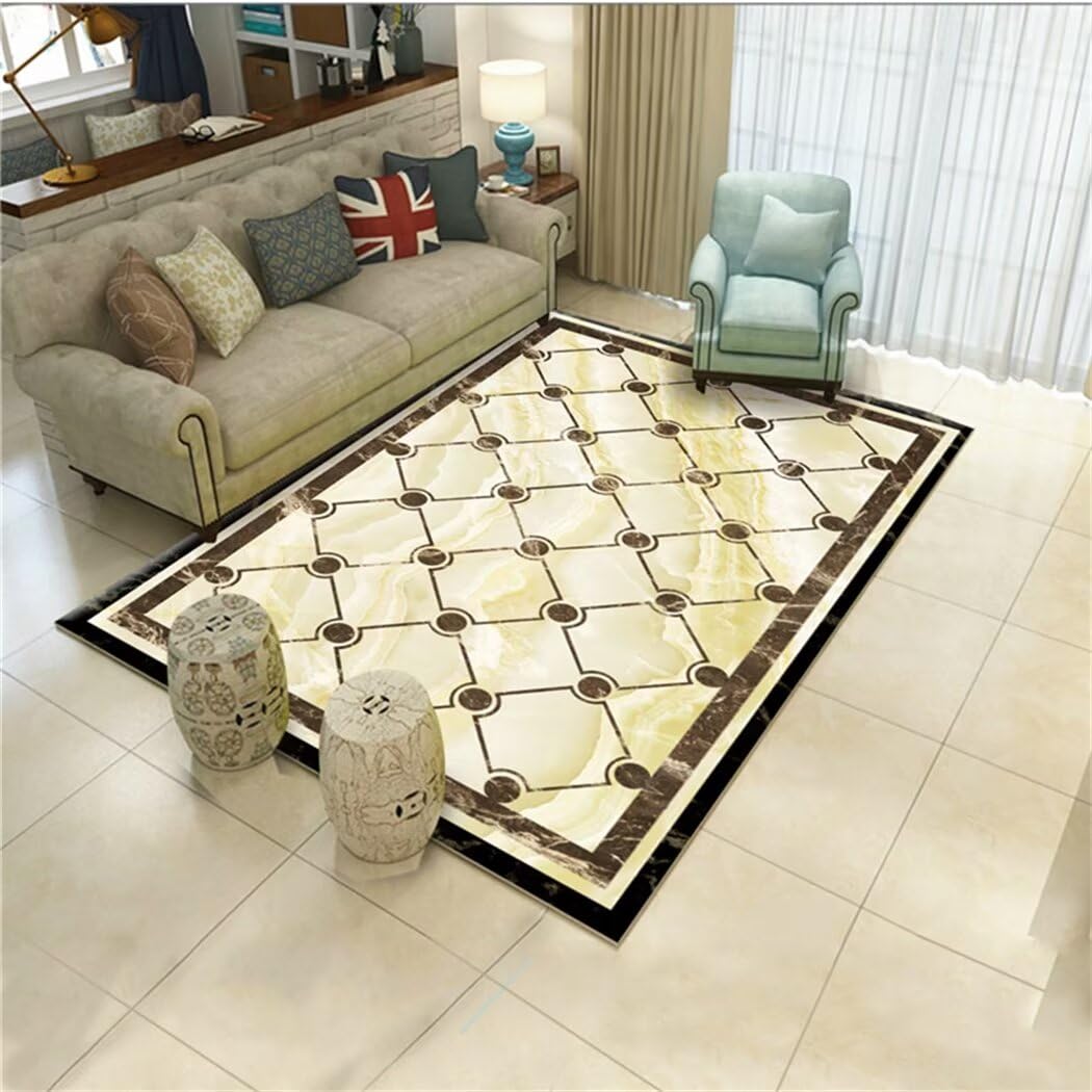 Tapis doux géométrique pour l'ambiance cosy d'un salon moderne