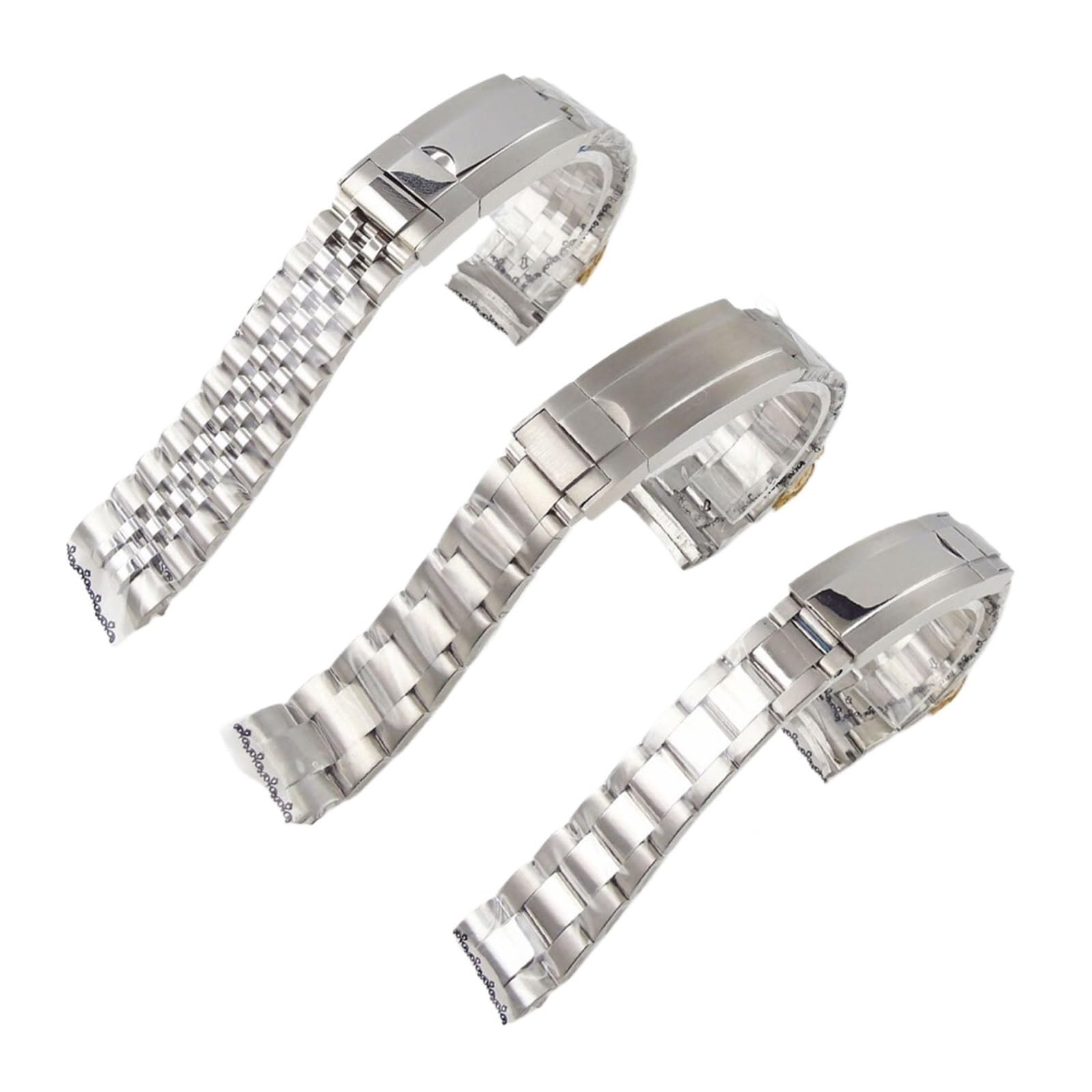 HMFANG 20mm Bracelet De Montre Bracelet En Acier Inoxydable 316L Pièces De Rechange Système De Verrouillage De Glissement Brossé/poli