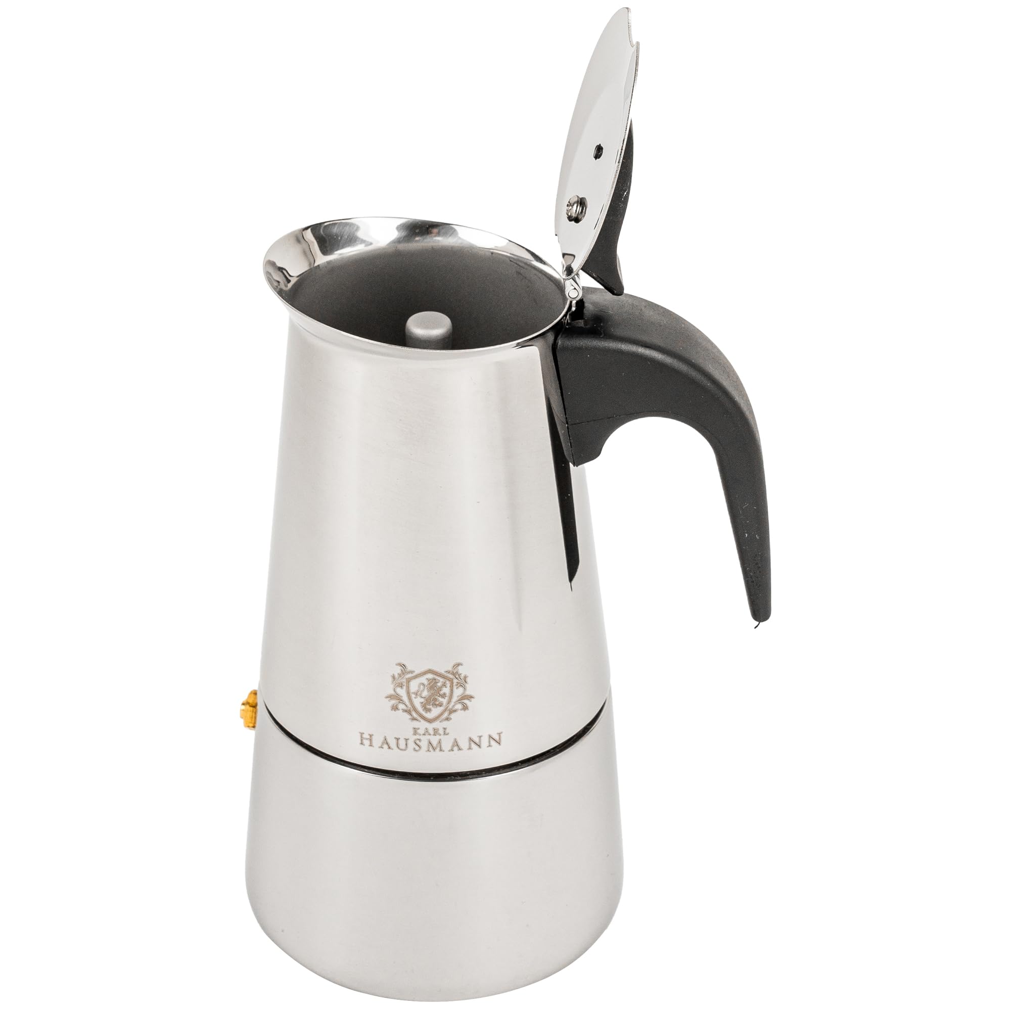 KARL HAUSMANN Kawiarka Indukcja 450 ml 9 Filiżanek - Kawiarka Stalowa Do Espresso I Herbaty, Moka Na Indukcję, Gaz, Kuchenkę Elektryczną I Ceramiczną, Stalowe Wykończenie