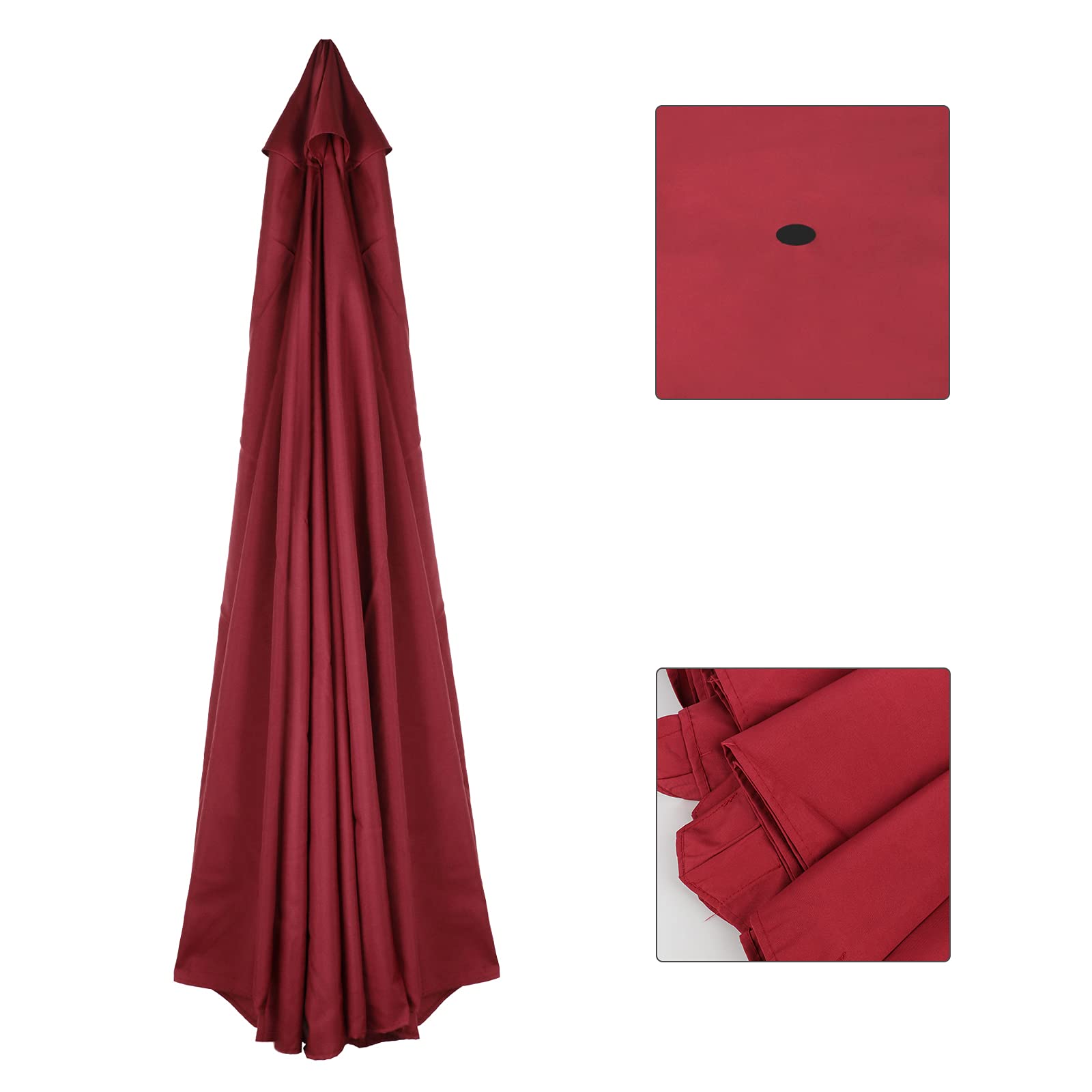 Toile de rechange pour parasol d'extérieur à 8 baleines pour jardin, terrasse, cour, plage, piscine, marché (auvent uniquement)