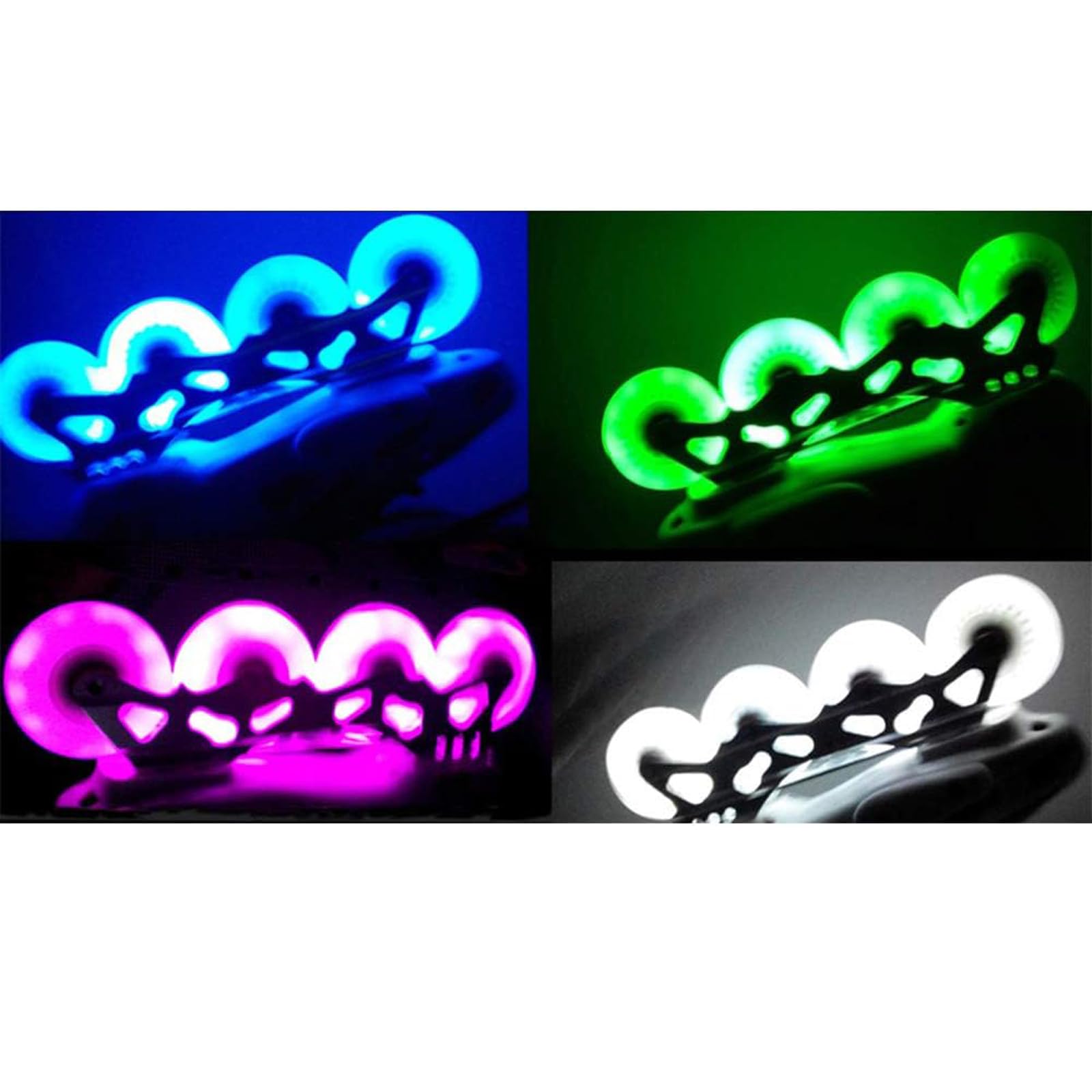 Ruedas Ruedas for Patines en línea, Paquete de 8 Ruedas Luminosas Repuesto con rodamientos, Color Azul, 76mm