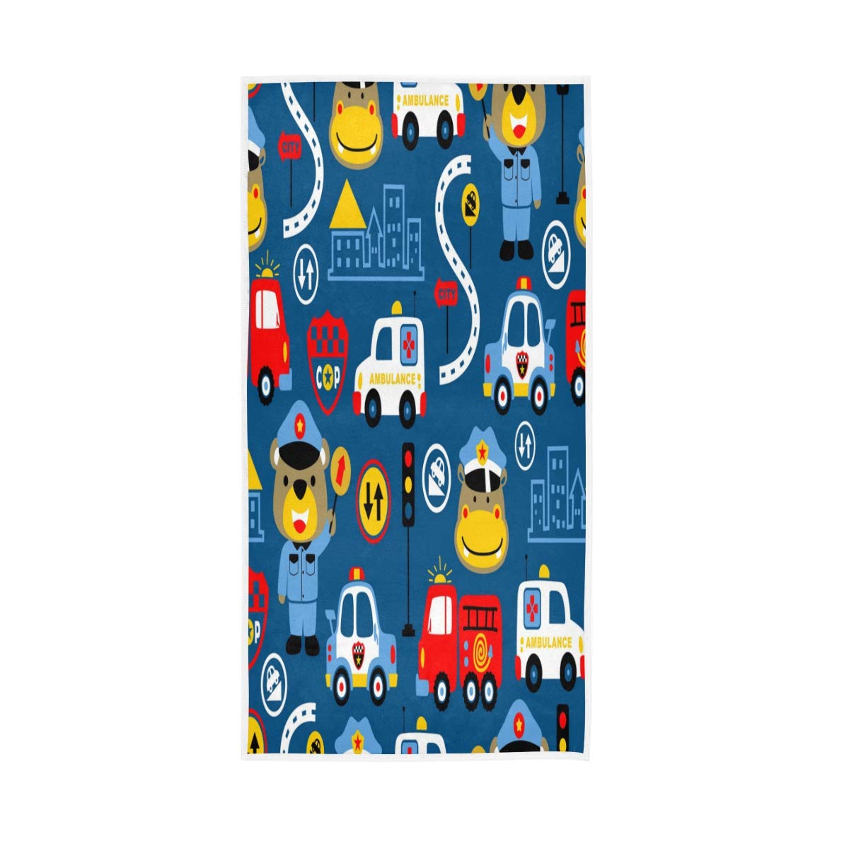 HUYGD Hand Towels Cotton Car Cartoons Print Soft Towel Multipurpose Bathroom Beach Towel for Home Kitchen Swim Spa Gym, 30x15 inch