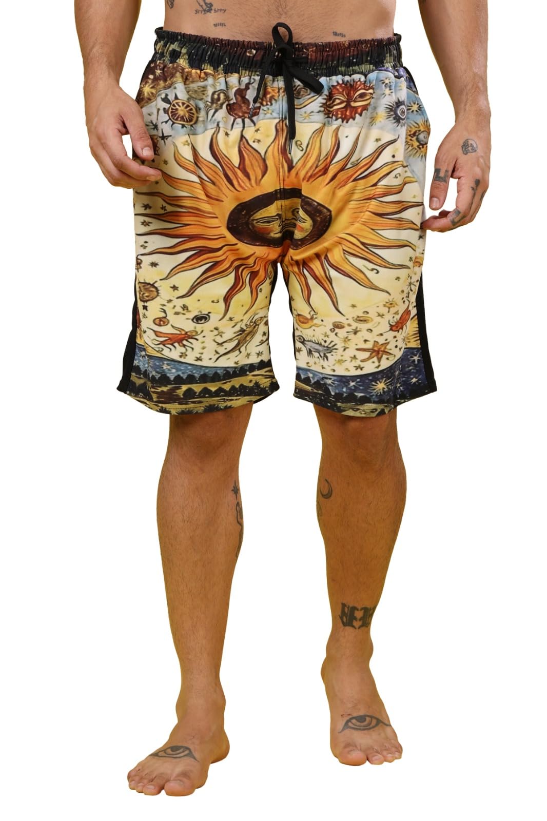 yellow tree Sunflower Printed Men Shorts-picture-10