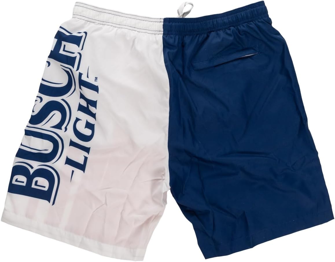 Calhoun Busch Light Men's Red, White, Blue Mountain Logo Quick-Dry Swim Trunks