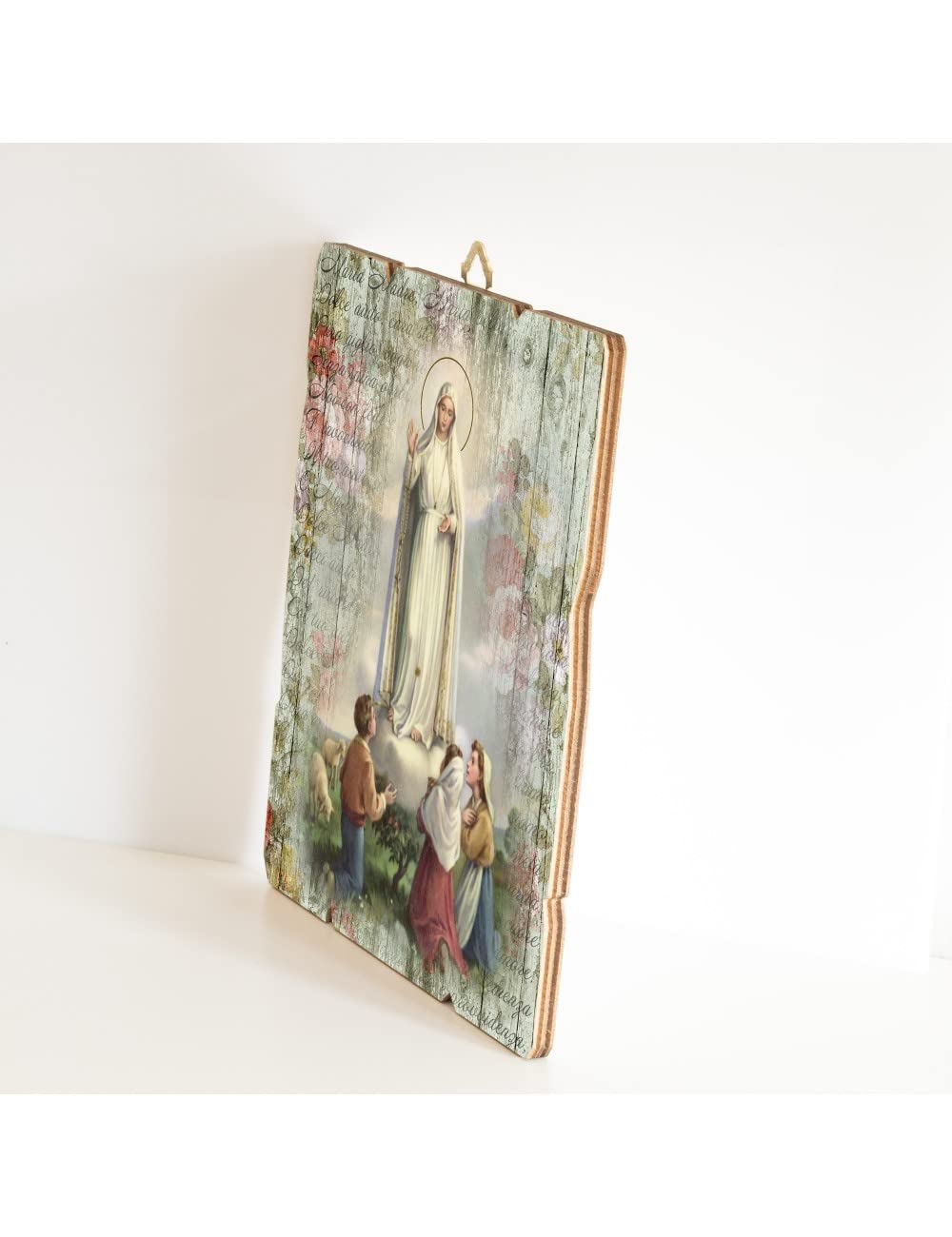 F.LLI BONELLA FRATELLI BONELLA, Vintage Shaped Madonna of Fatima Picture, Poplar Wood Picture Thickness 8mm - Image 2