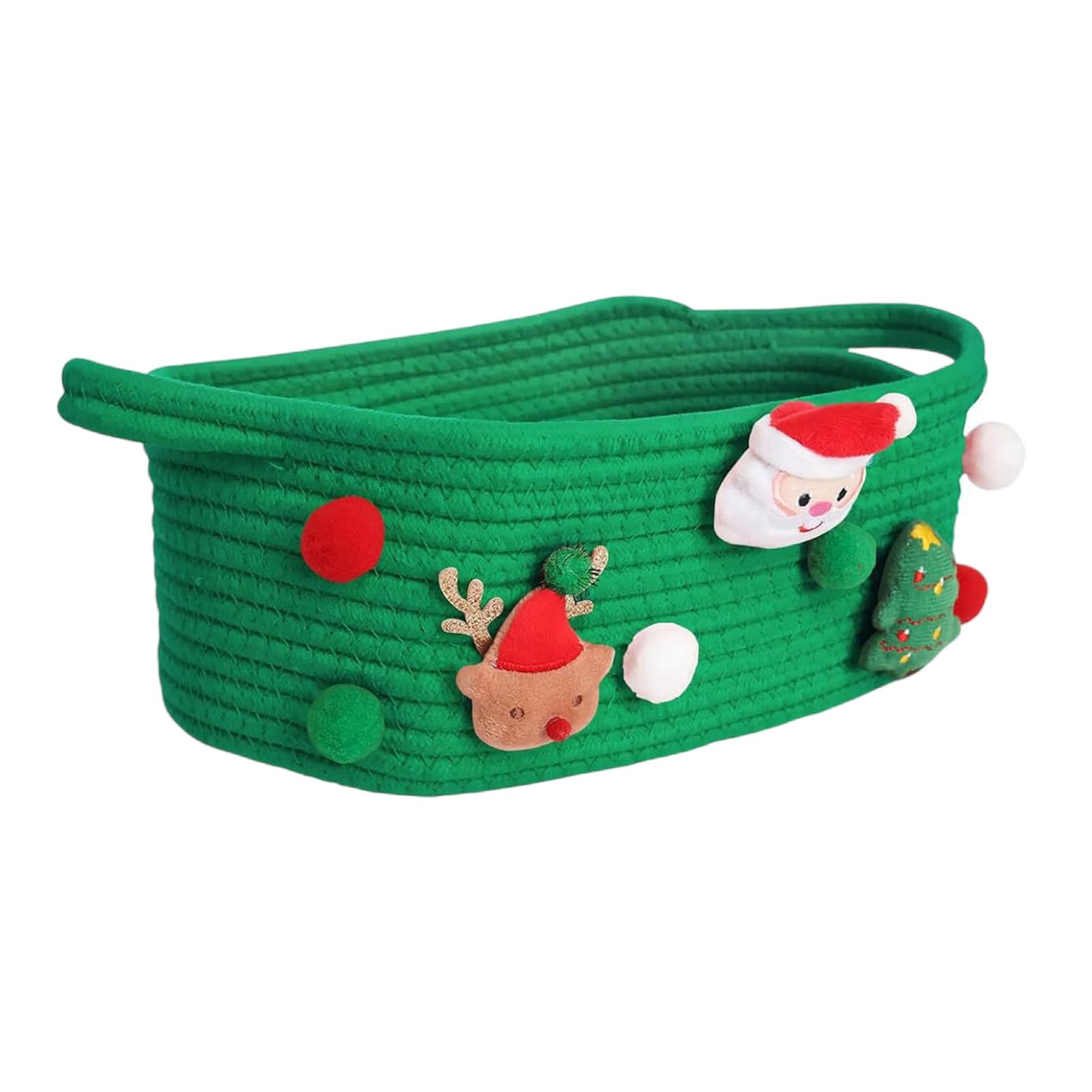 YWLUUOO Santa Themed Basket for Holiday Gift and Toy Storage Spacious Christmas Accessories and Gadgets Holder Gifts Organiser Holder