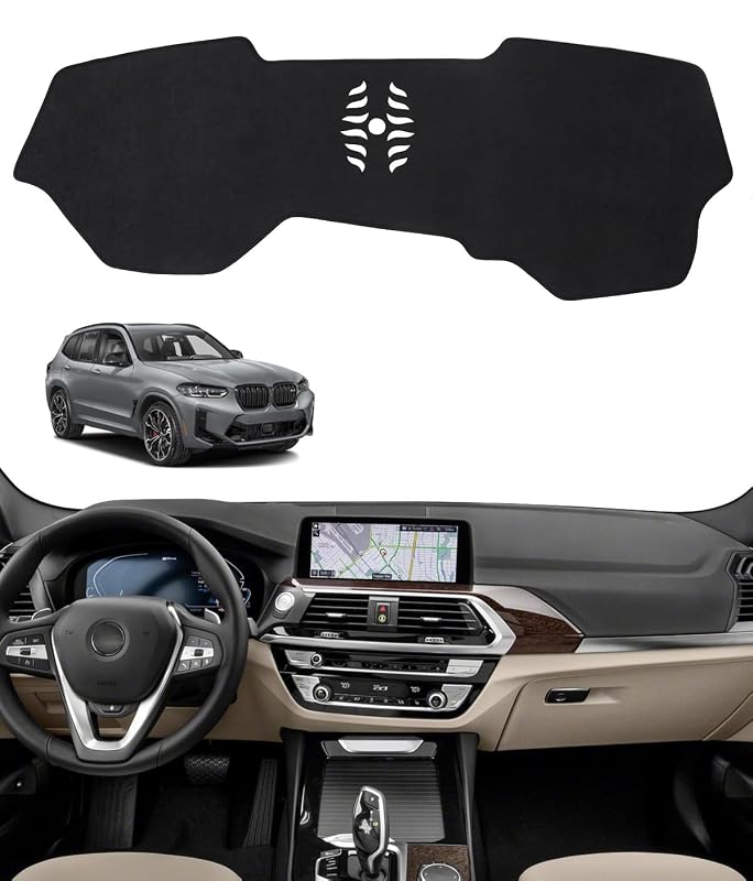 Capa para Painel BIBLOZ em Flanela Preta para BMW X3 2018–2024 e BMW X4 2019–2025, sem HUD