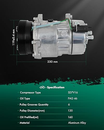 Miniatura 756 de SCITOO Compresor de CA para 2012-2014 para Ford Edge 2.0L para Ford Explorer 2.0L