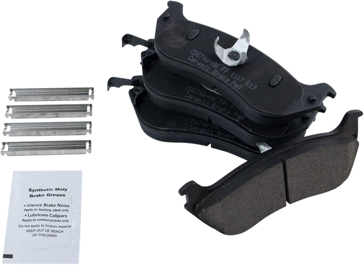TRQ Front & Rear Brake Pads Brake Chemical Kit Ceramic Compatible with 1998-2002 Ford Crown Victoria Lincoln Town Car Mercury Grand Marquis