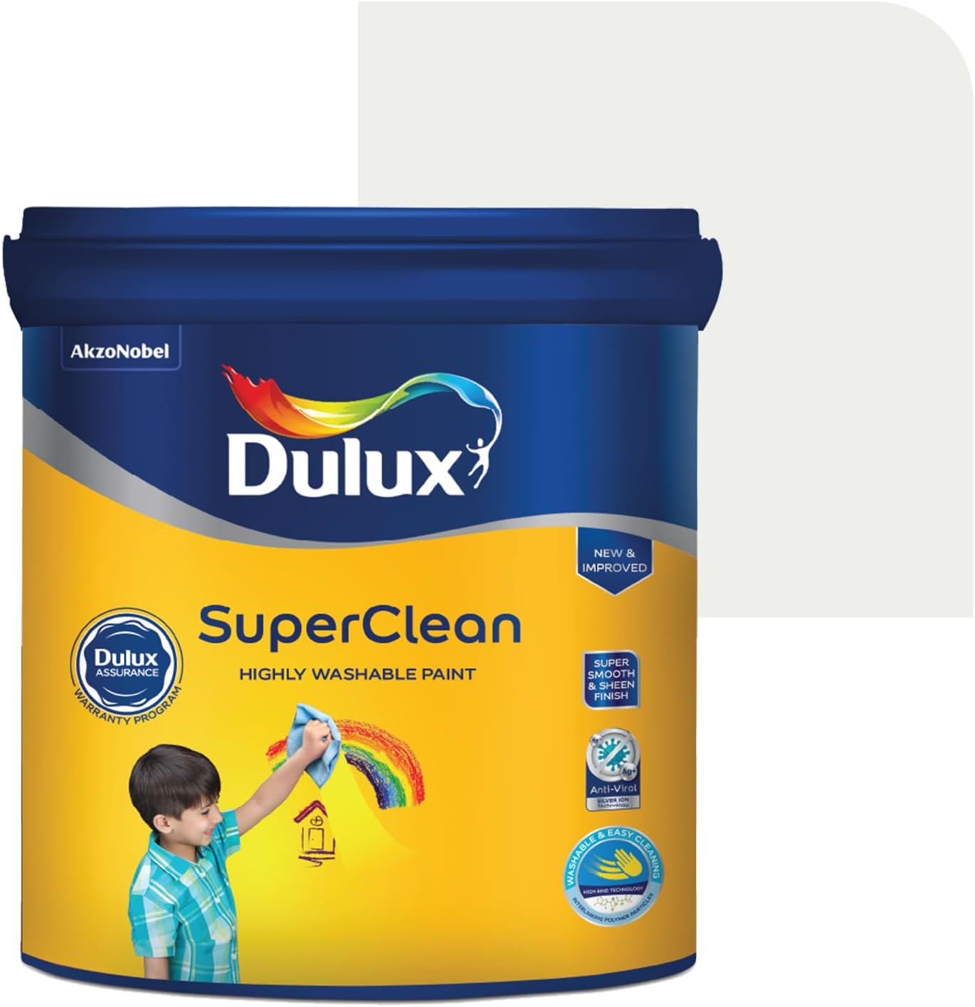 SuperClean Interior Emulsion Paint For Walls | Soothing Sheen & Rich Finish | Washable & Easy To Clean | Water Based Durable Paint (1L, White on White)