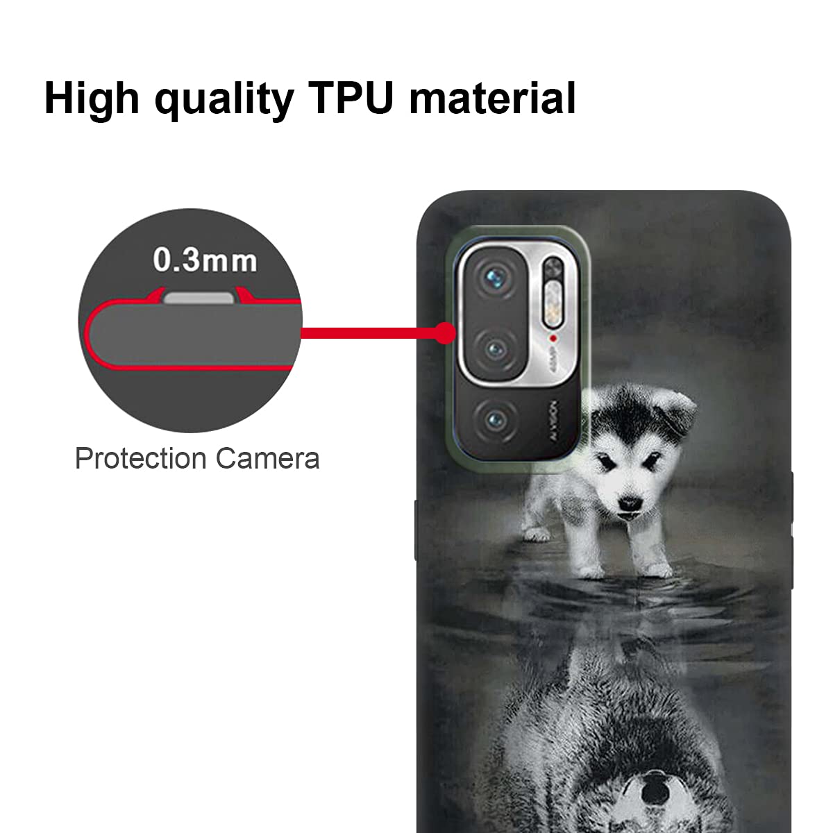 DiaryTown 2 Cover per Xiaomi Note 10 5G Case, TPU Silicone Morbida Custodie Redmi Note 10 5G Nero con Bello Disegno Motivi Antiurto Protettivo Cover Gomma Ultra Sottile - Lago & Notturno
