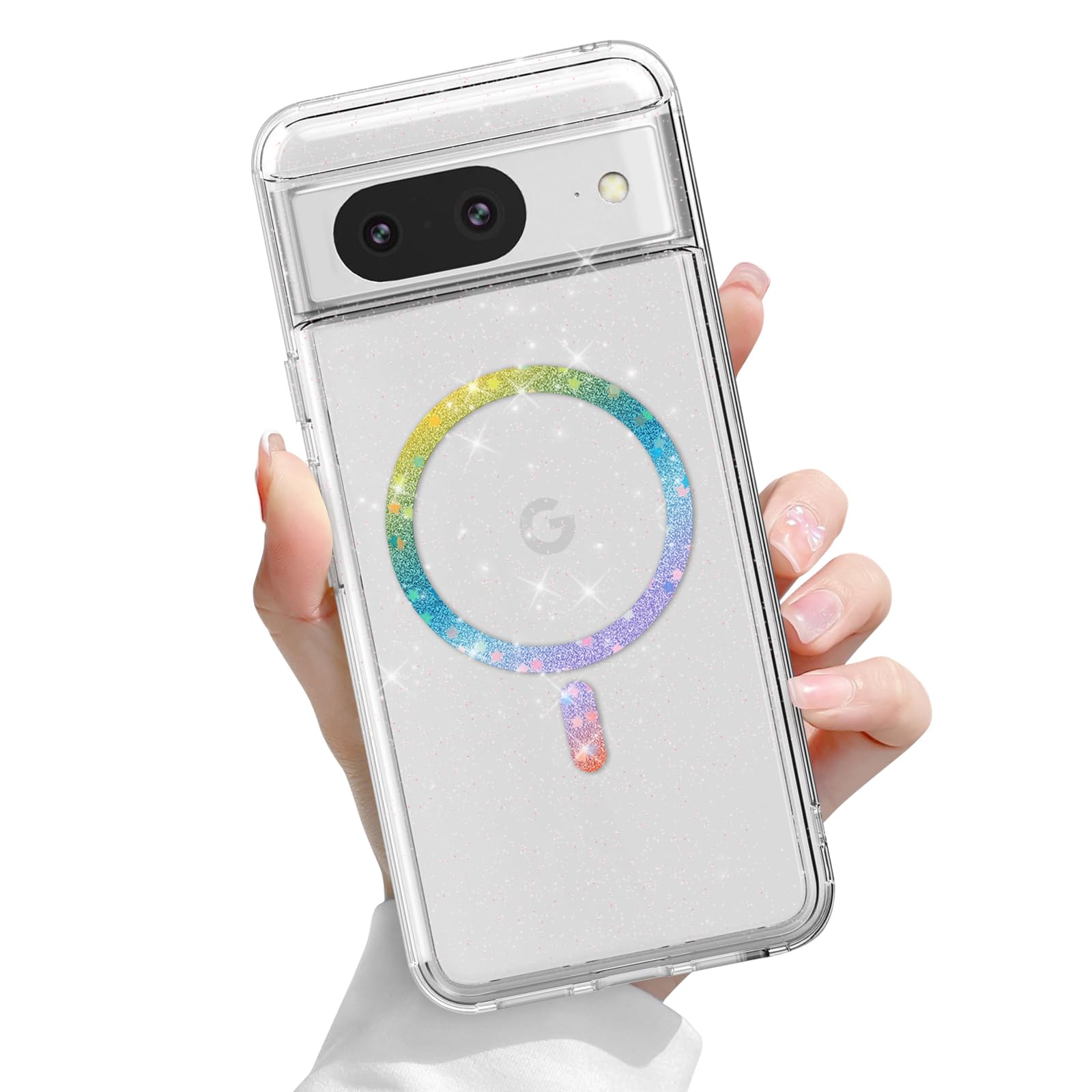 Amazon.co.jp: EasEasy Google Pixel8 ケース Magsafe対応 グリッター