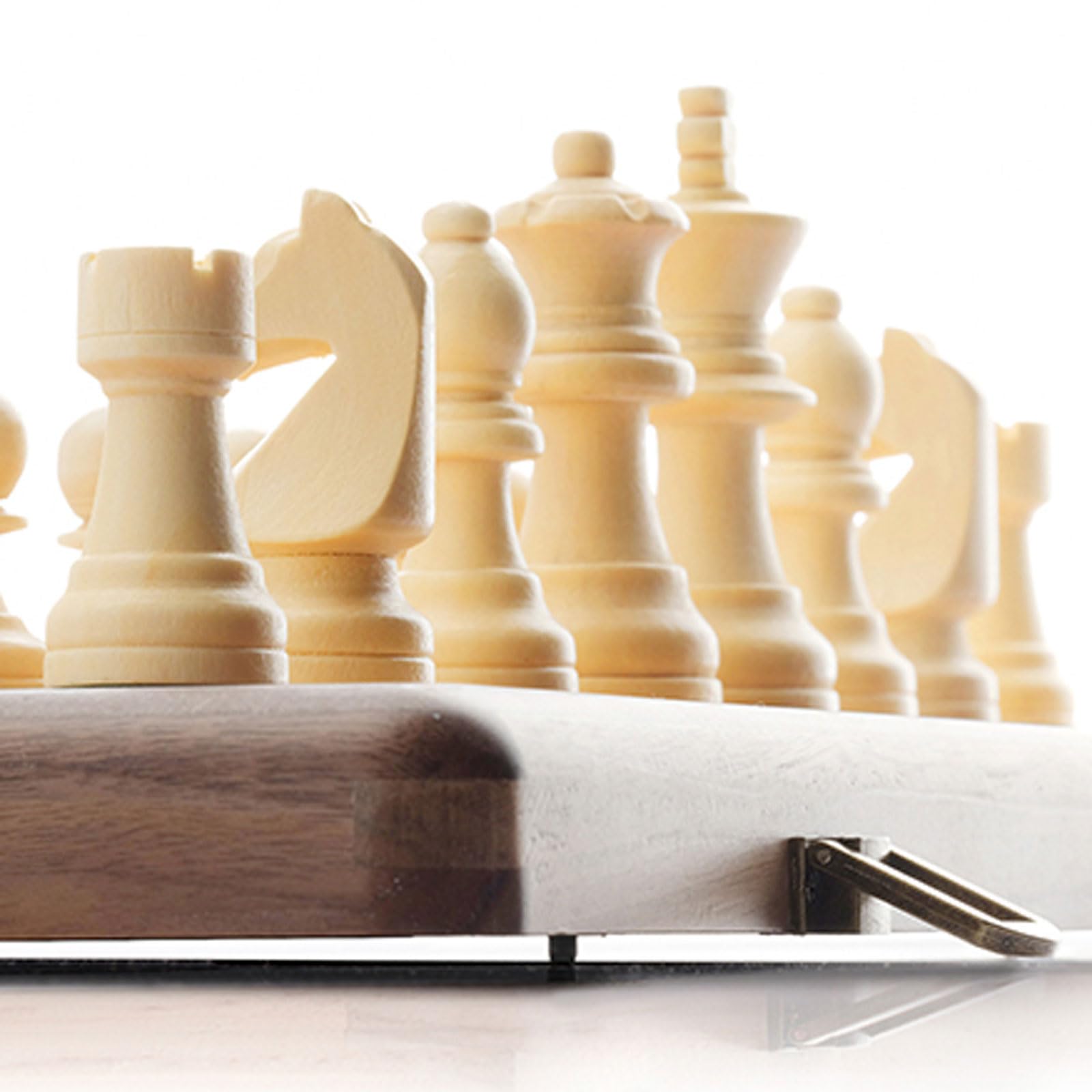 esmen Set di Scacchi in Legno Squisito da 15 Pollici, Scacchiera in Noce, scacchiere Pieghevoli Portatili Ideali per Principianti e Giocatori Professionisti