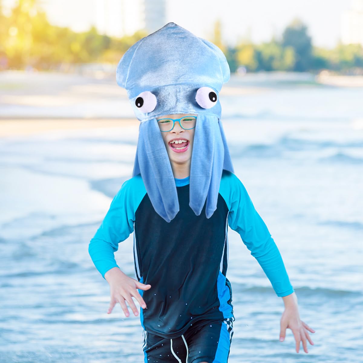 Garneck Octopus Hat for Kids and Adults - Funny Plush Squid Hat Costume Accessory - Soft Composite Fleece Animal Cap Crazy and Creative Cap for Easter Halloween Masquerade Cosplay Prop