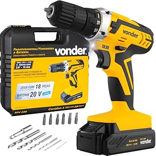 Vonder, Parafusadeira/Furadeira A Bateria, 20 V, Fonte De Carregamento Bivolt Automática, Pfv 238. - Produto 6 mais recomendado com 4.8 estrelas