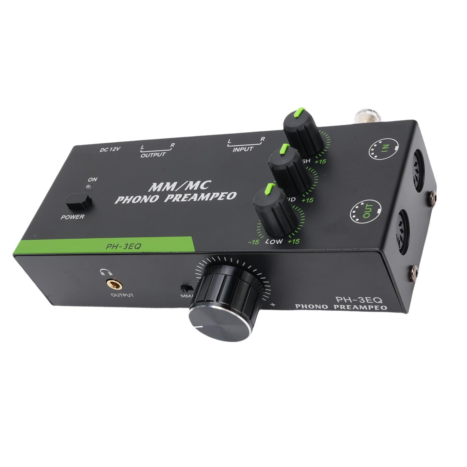 Tbest Trwała Metalowa Konstrukcja Phono Przedwzmacniacz, 3 -pasmowy Wzmacniacz Odtwarzacza Record Player z MM MC WARTRIDGES XLR WEJŚCIE, Zbudowany do Ostatniego Wzmacniacza Gramofonu dla Wysokiej