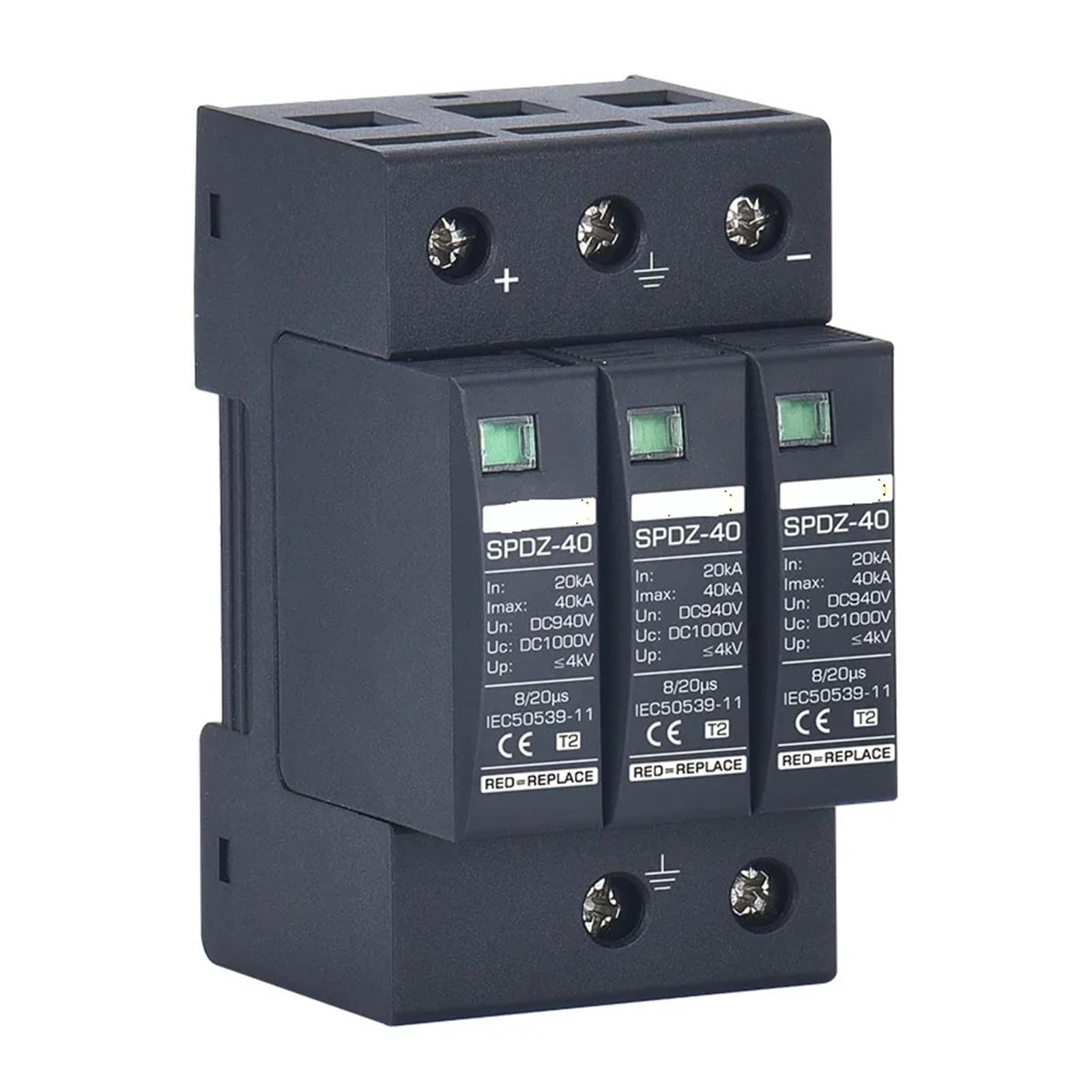 Ochronne urządzenie fotowoltaiczne DC 2P/3P DC12V 24V 48V 500V | Ochrona przeciwprzepięciowa (DC48V)
