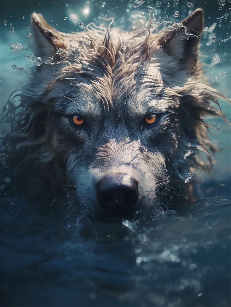Kit broderie de perles Timberwolves 40x50cm avec motif d'aiguille pour point de croix adultes