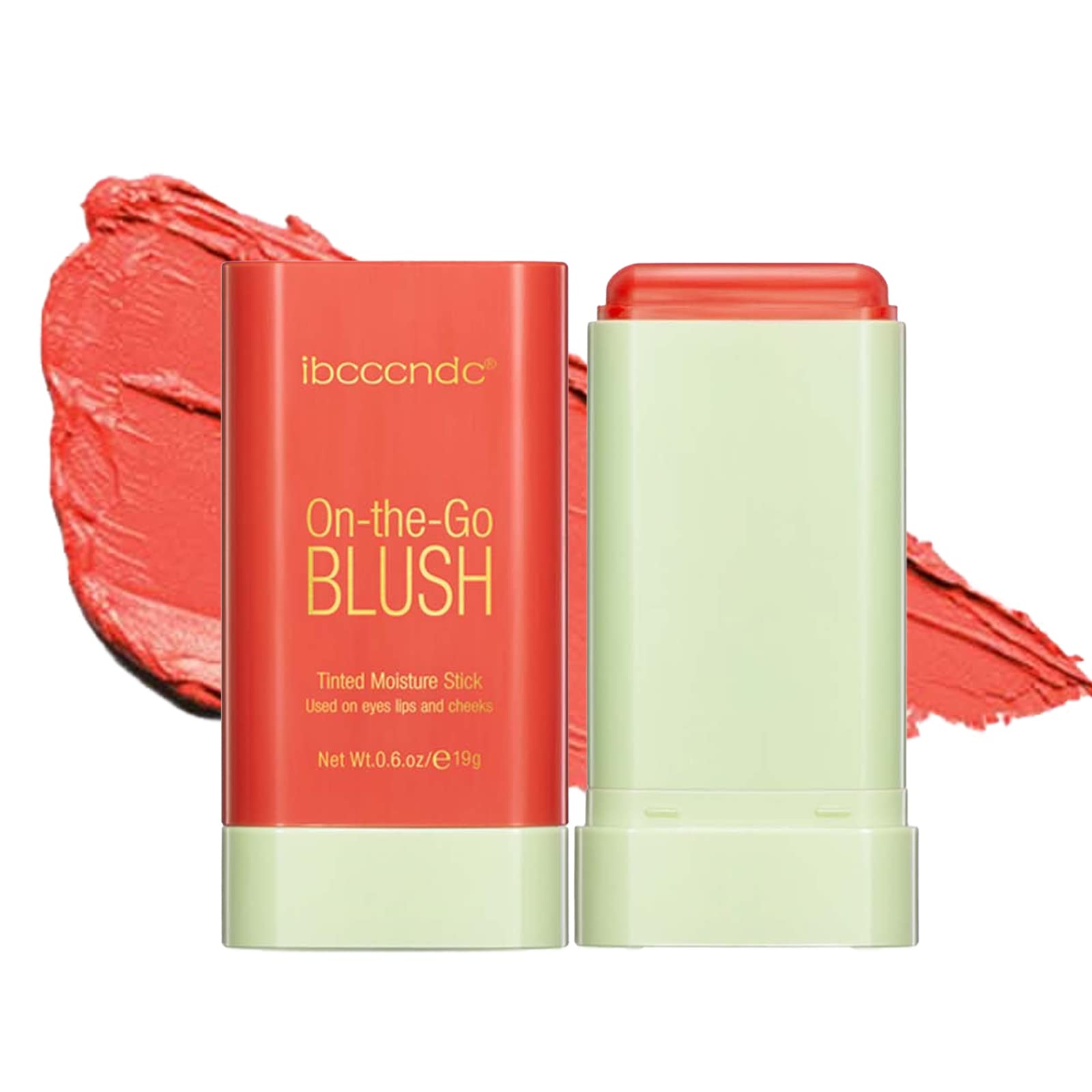 Blush Stick - Solid Moisturizer Stick - Multi-Use Blush Stick for Lips Cheek Makeup, Waterproof, Glow & Smoothing Fine Lines - Travel-Friendly (Coral Orange)