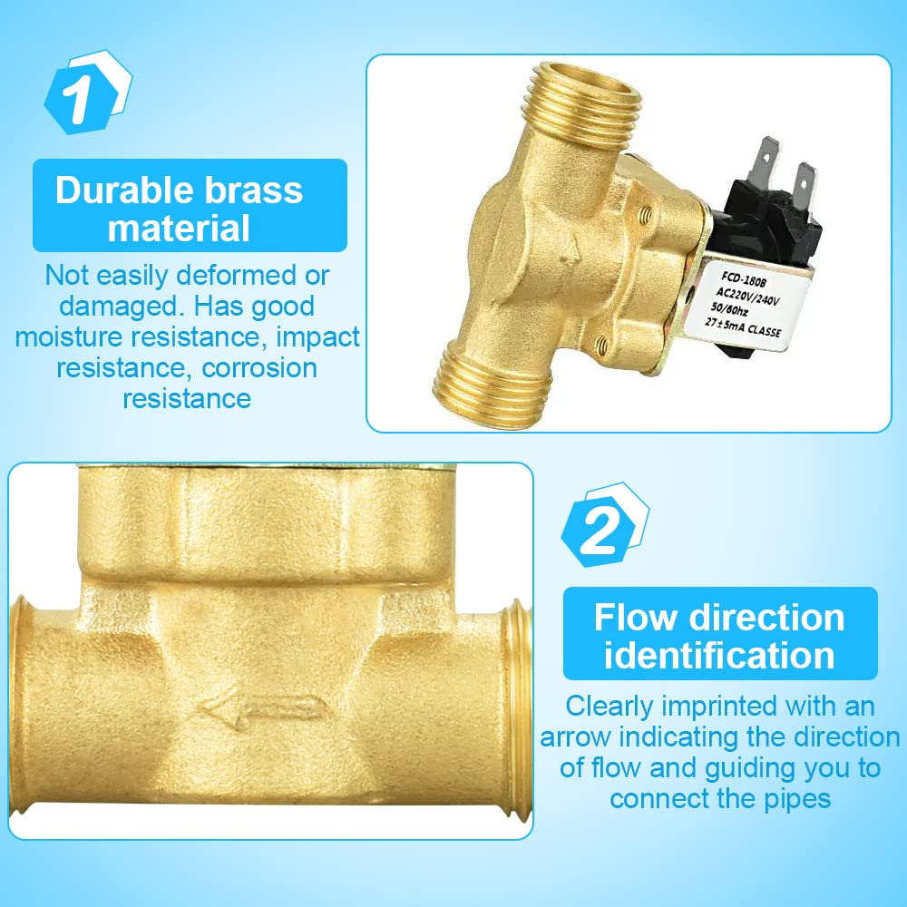 Elettrovalvola 1/2" In Ottone 12V - Normalmente Chiusa Per Acqua, Aria E Combustibile | Ideale Per Giardino E Officina