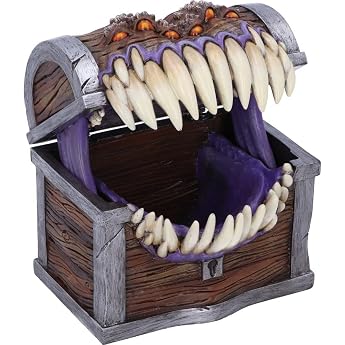 Nemesis Now Box 11.3 cm Officially Licensed Dungeons & Dragons Mimic Dice Storage Box Resin Brown