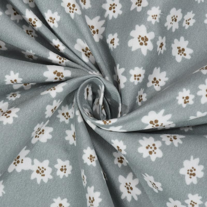 Image of NEW LEAF Cotton Flat Double Bedsheets with 2 Pillow Covers | Double Bed Breathable | Wrinklefree | Ultrasoft |Summer Bedsheet 200 to 220 tc Floral | 90x90 Inches, Floral, Grey