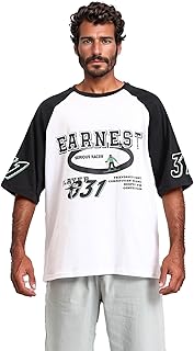 Dsisskai Mens Bi-Tone Crew Neck Printed Tee - Black & White Modern (pack of 1)