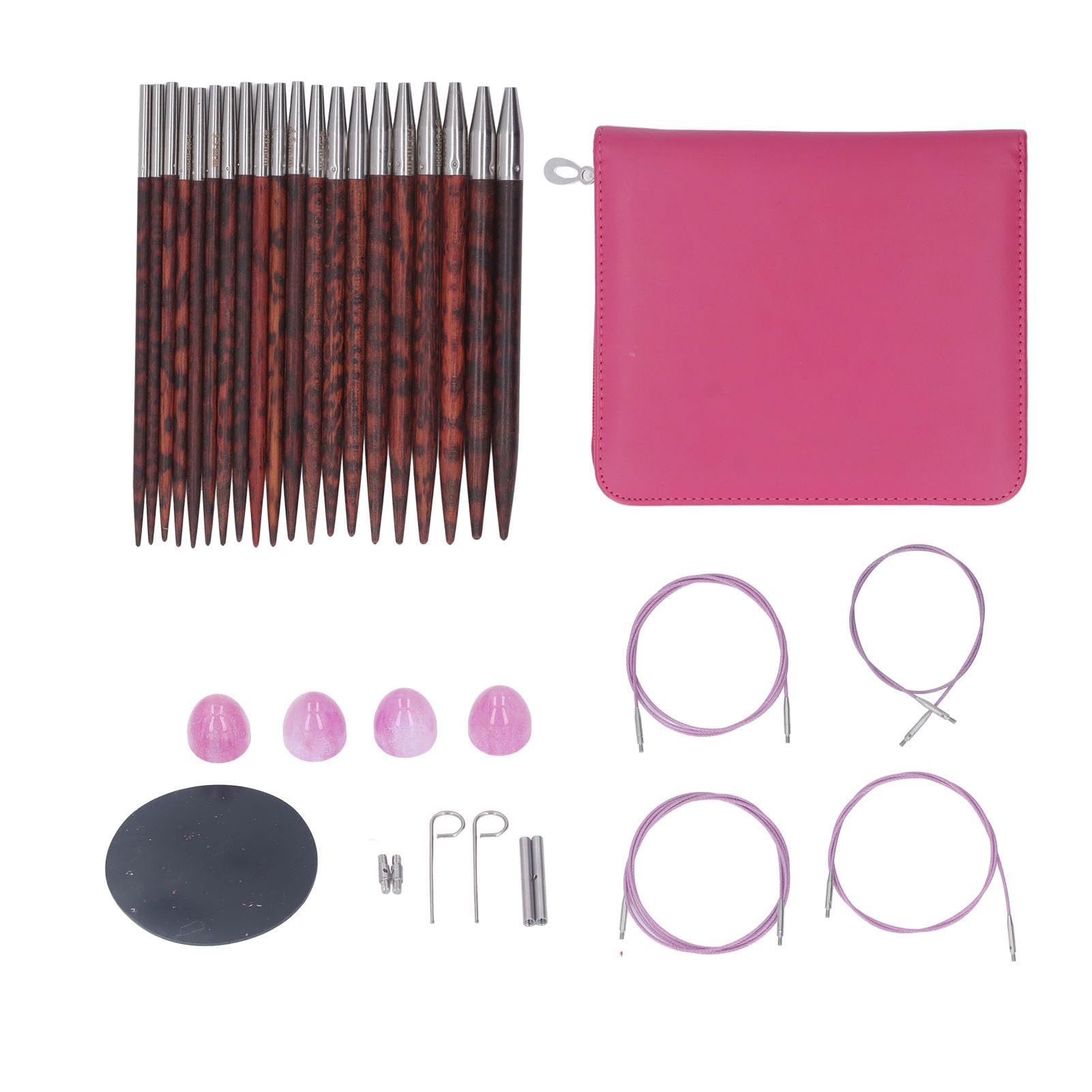Circular Knitting Needle Set de 3 a 6.5 mm Manija de madera ergonómica Juego de agujas circular con bolsa de almacenamiento para DIY Craft Diy