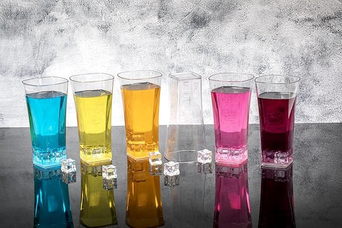 Image of SORATH Premium Drinking Glasses Set - Pcs Transparent Glassware | Stylish Tapered Glass Tumblers for Water, Juice & Cocktails | Modern Everyday Drinkware for Home & Commercial Use (Clear, Pack of 6)