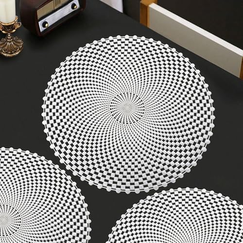 Set de table argenté rond 38 cm géométrique creux pour salle à manger - 3