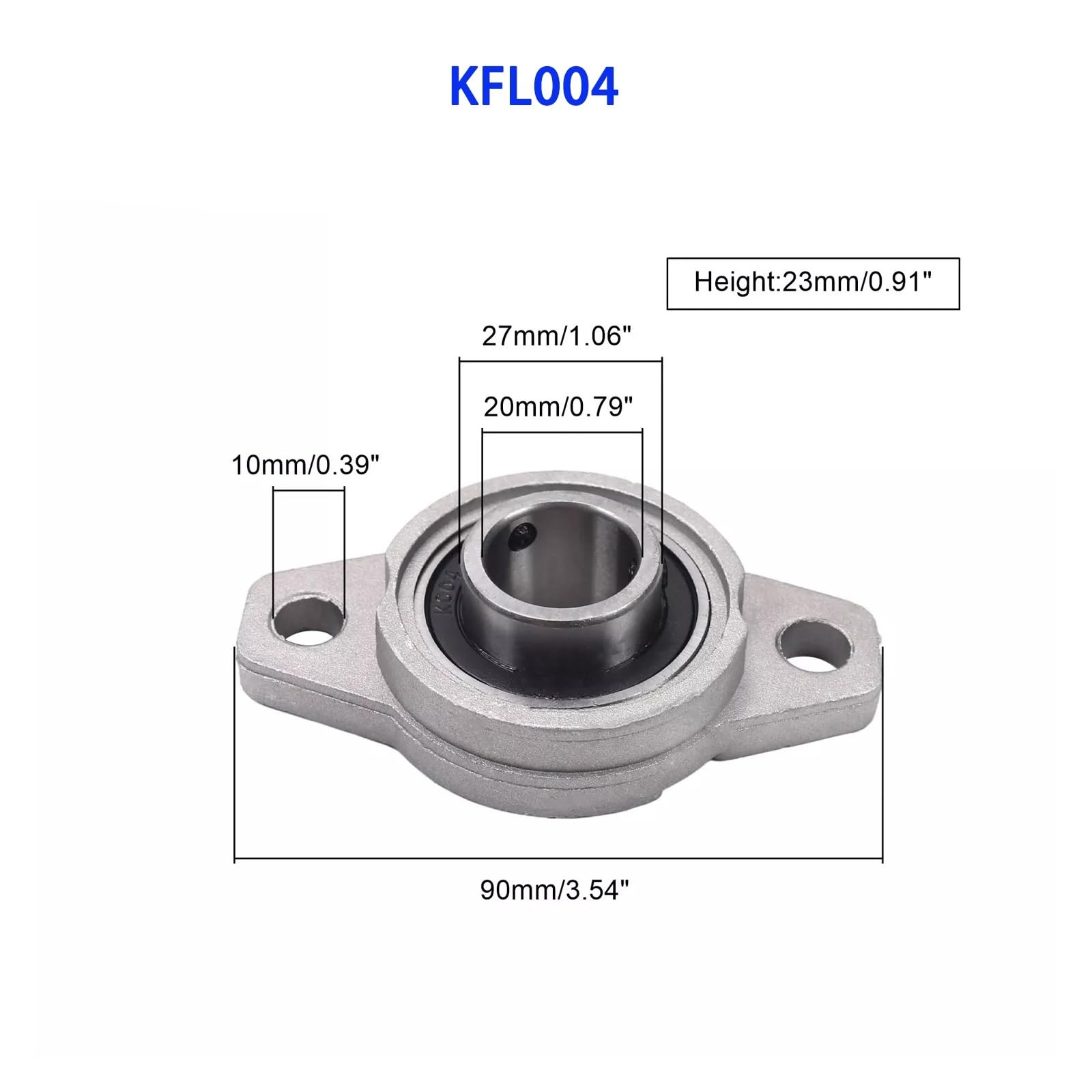 Stehlager 4/10PCS 8mm-25mm Kissen Block Rhombische Lager Zink Legierung Einsatz lineare Welle(KFL004 20MM,4pcs)
