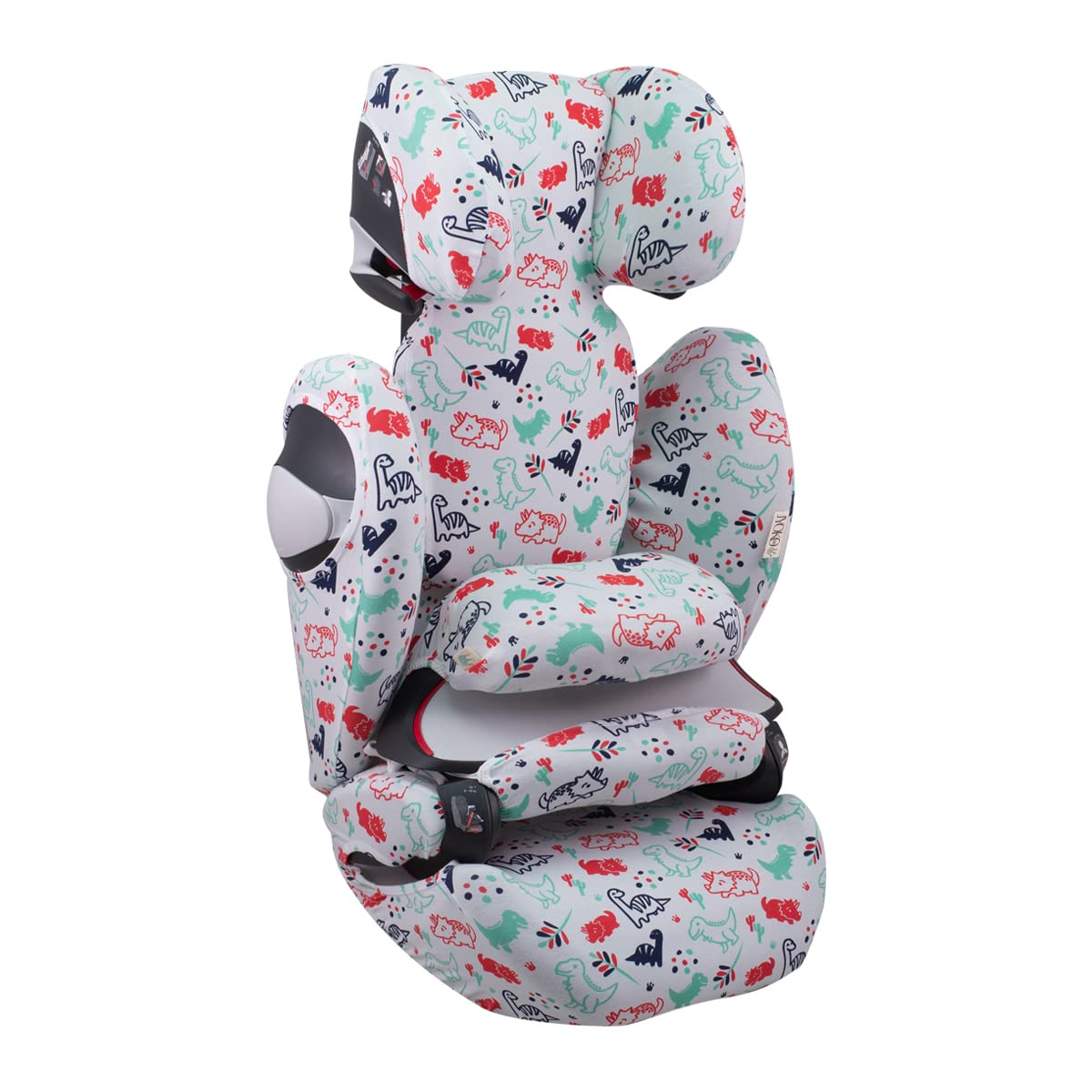 JYOKO Kids Bio-Baumwollbezug für Autokindersitz, kompatibel mit Cybex Pallas M-Fix, Pallas S-Fix und Pallas B-Fix, waschbarer Schutz Dino Party