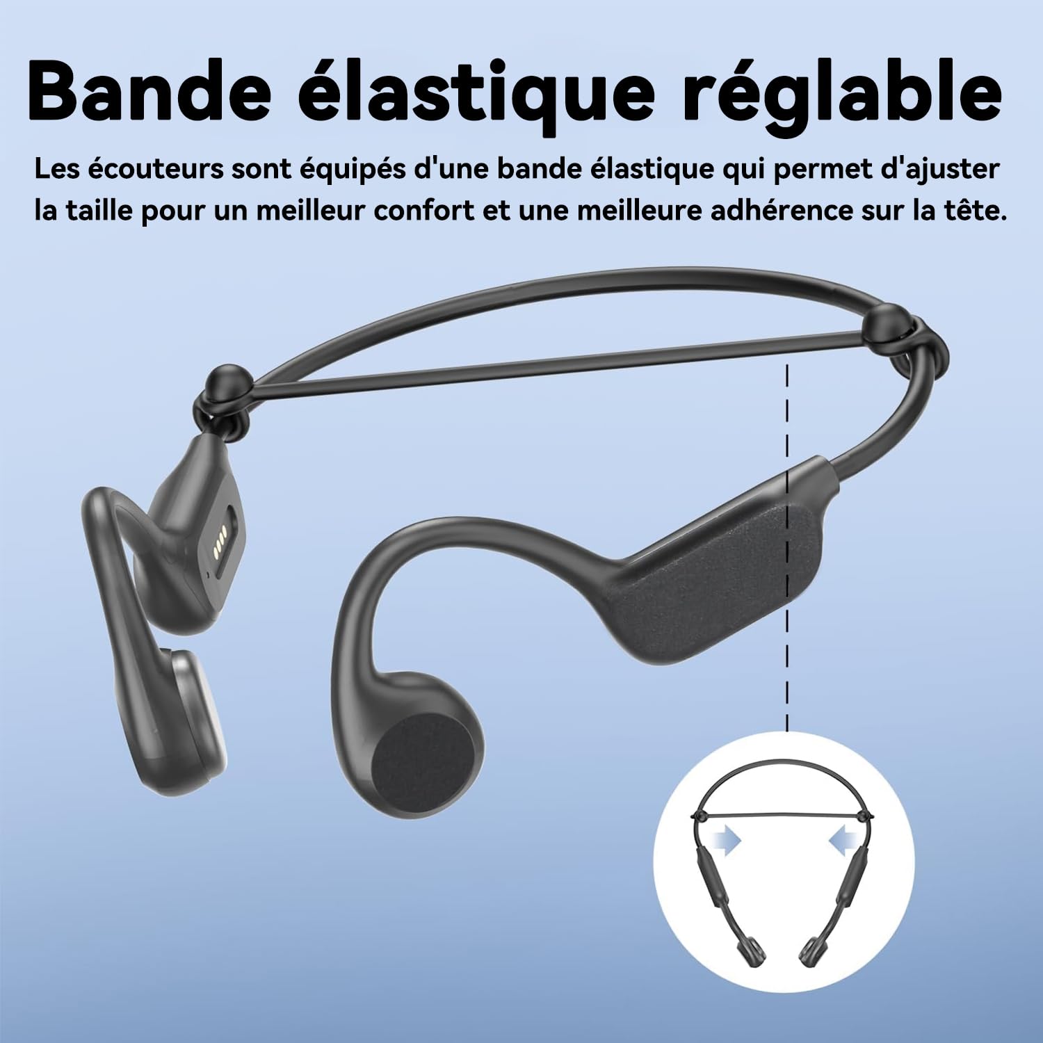 Casque Conduction Osseuse, Casque Natation, IPX8 Etanche sans Fil Bluetooth 5.4, Écouteur de Sport Ouvert avec Lecteur MP3 intégré 32G Mémoire pour la Natation, Le vélo, la Course à Pied