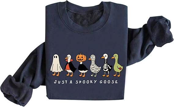 Just a Spooky Goose Sweatshirt Spooky Season Halloween Goose Sweatshirt Gift