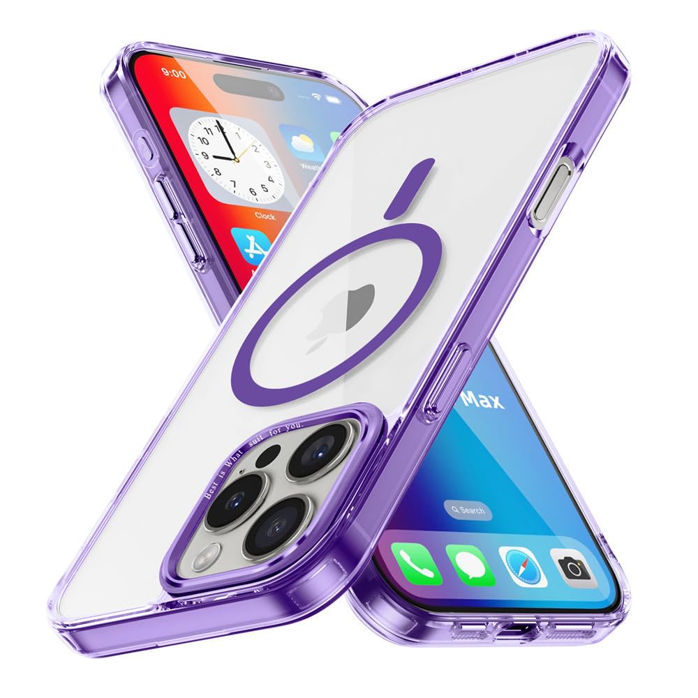 Lunivop for iPhone 16 Pro Case Clear [Compatible with Magsafe Wireless Charging] Yellowing Resistant Magnetic Transparent Cover Protection Rugged for