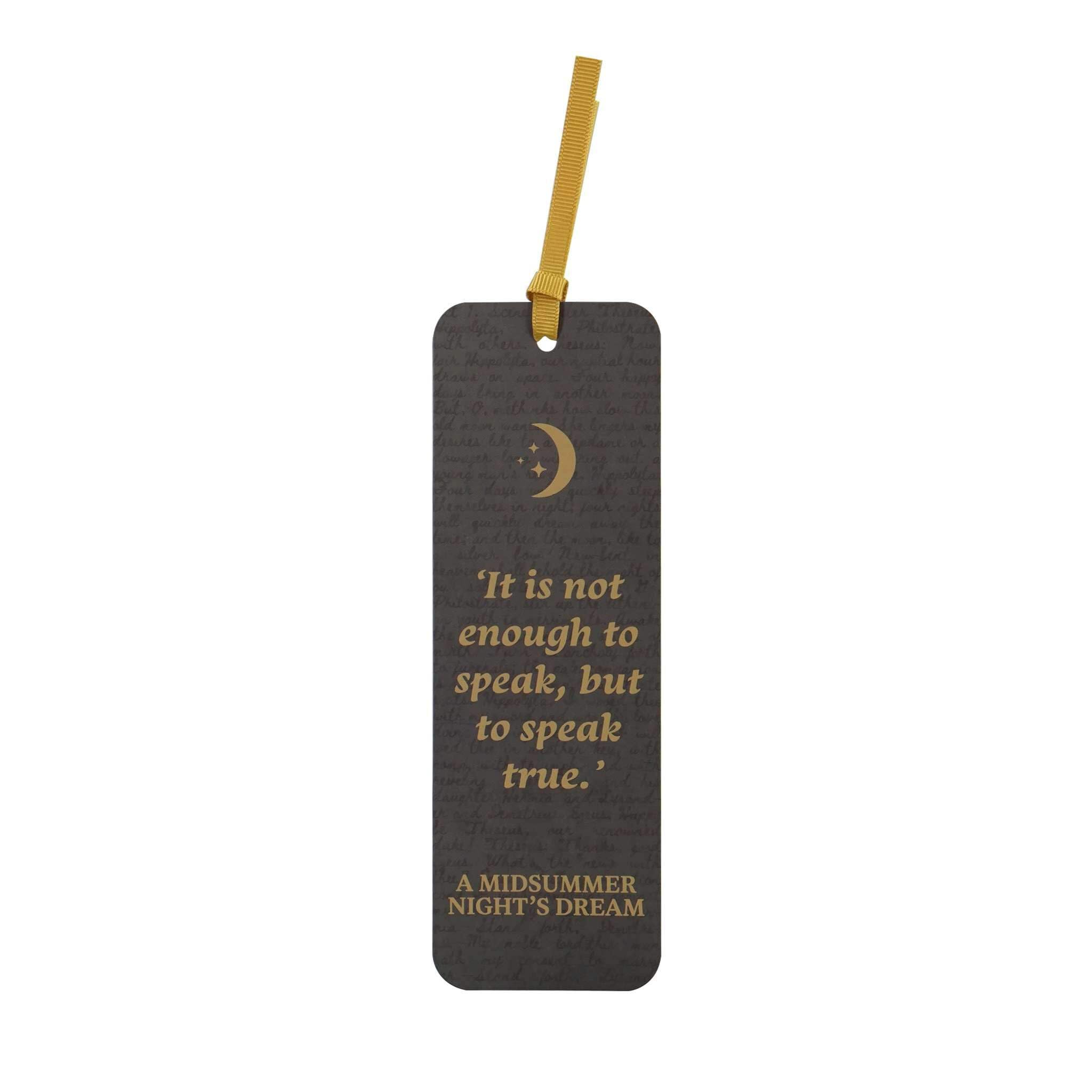 Half Moon Bay Speak Truth Shakespeare Midsummer Night's Dream 7 x 2.3 Inch Green and Gold FSC Paper Bookmark Place Keeper
