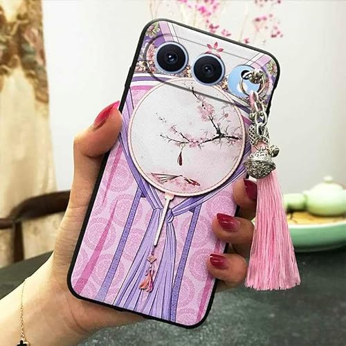 Phone Case Compatible with Honor 500 China, Anti-dust Durable Protective TPU Back Cover Chinese Style Anti-knock Bell Silicone S