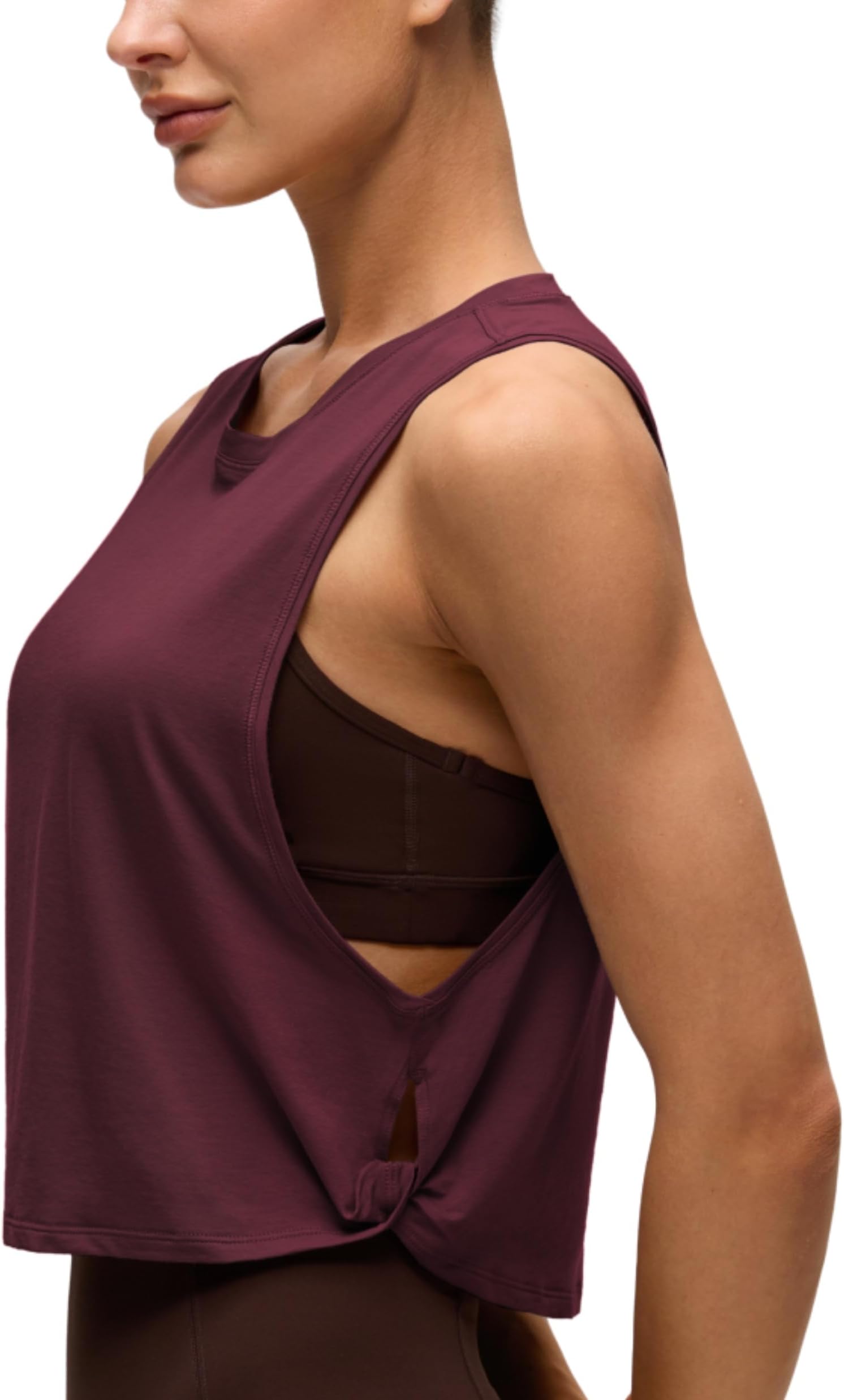 Women's Pima Cotton Workout Tank Crop Sports Shirt Sleeveless Yoga Running Tops
