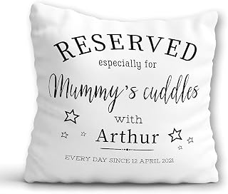 Mummy Cushion - Mummy 1st Mother's Day Gift from Son Daughter - Mum Birthday Gift from Newborn Baby Toddler - Personalised Mummy Cuddles Pillow