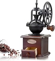 Vista 8 de Molinillo de café manual de la mano del estilo de la vendimia, molinillo de café manual con la manija, molino de rodillos