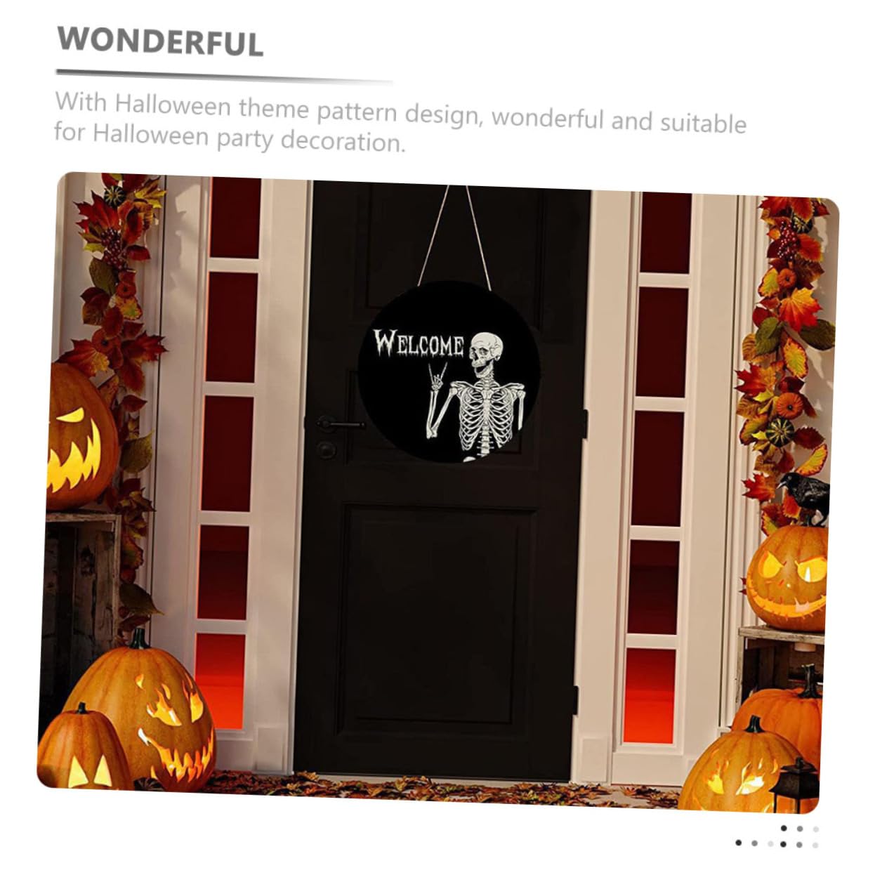 Ciieeo 4 Pz Decorazione Scheletro di Halloween Etichetta Appesa di Halloween Decorazione di Segni di Porta di Benvenuto del della Porta Corda di