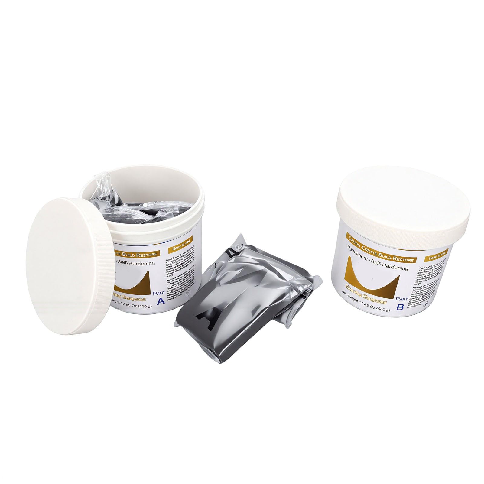 Tnfeeon Arcilla para Esculpir 1kg, Compuesto de Modelado de Autocurado en 2