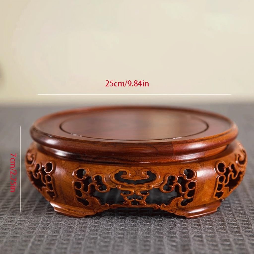 Bonsai Pedestal Vase Pedestal Stands Rosewood Round Teapot Fish Tank Buddha Statue Vase Flower Pot Base Wooden Solid Wood Bracket Ornament Seat Planter Stand Plant Holder