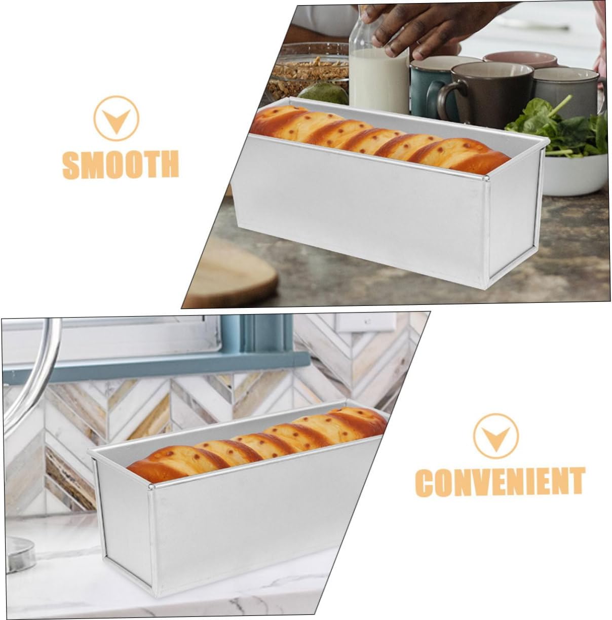 Zerodeko Loaf Tin with Slide Cover Non Stick Bread Baking Mold Bread Pan for Easy Demoulding for Toast and Everyday Baking Great present for Friends