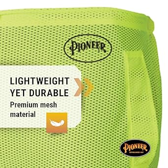 Pioneer Hi Vis Reflective Safety Pants for Men & Women - High Visibility Mesh for Construction, Traffic Work - Yellow/Green
