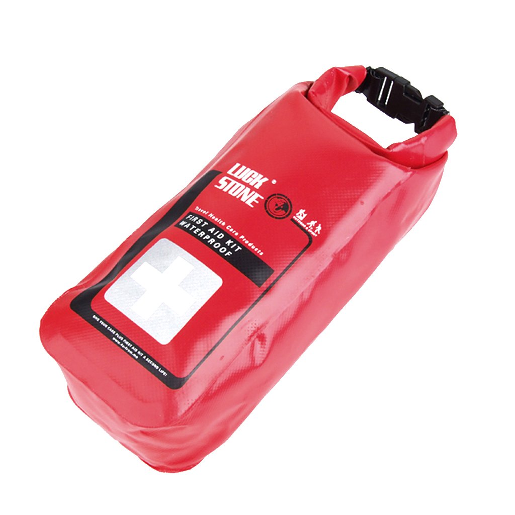 Kit de primeros auxilios de emergencia impermeable vacío bolsa seca rafting camping kayak, Juego de 5 (rojo), as described
