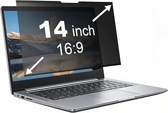 Magnetic Laptop Privacy Screen 14 Inch, Removable Laptop Screen Privacy for 169 Computer Monitor, Anti Blue Light Glare & Anti Scratch Magnetic Laptop Privacy Filter